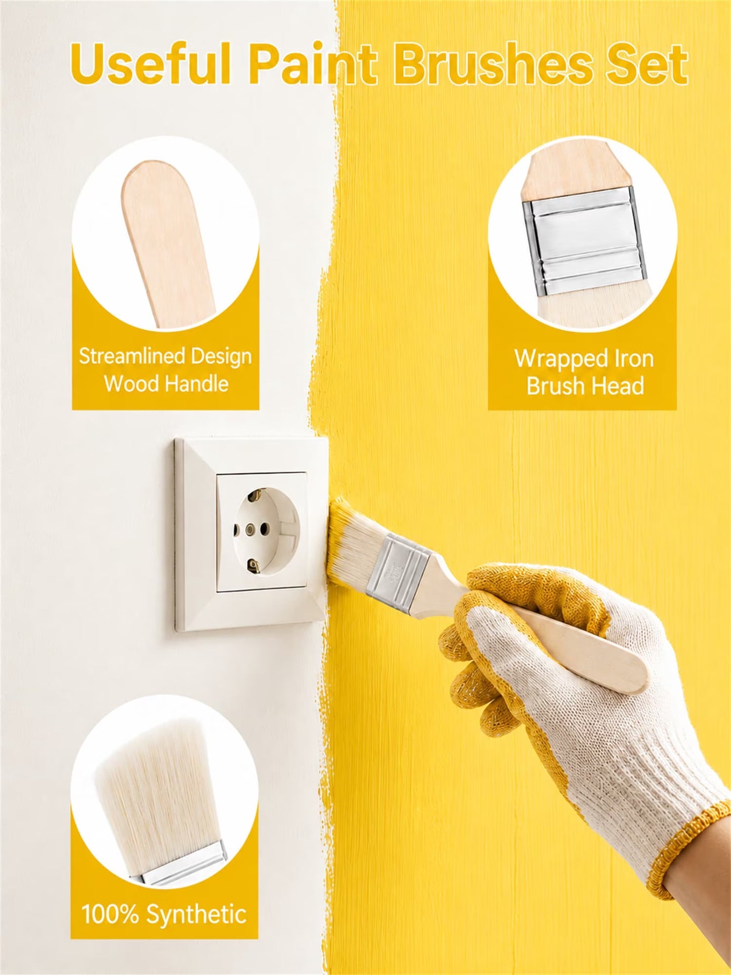 Sentryse Paint Roller Kit, 4" & 9" Paint Rollers, 14 Pcs Paint Brushes for Walls