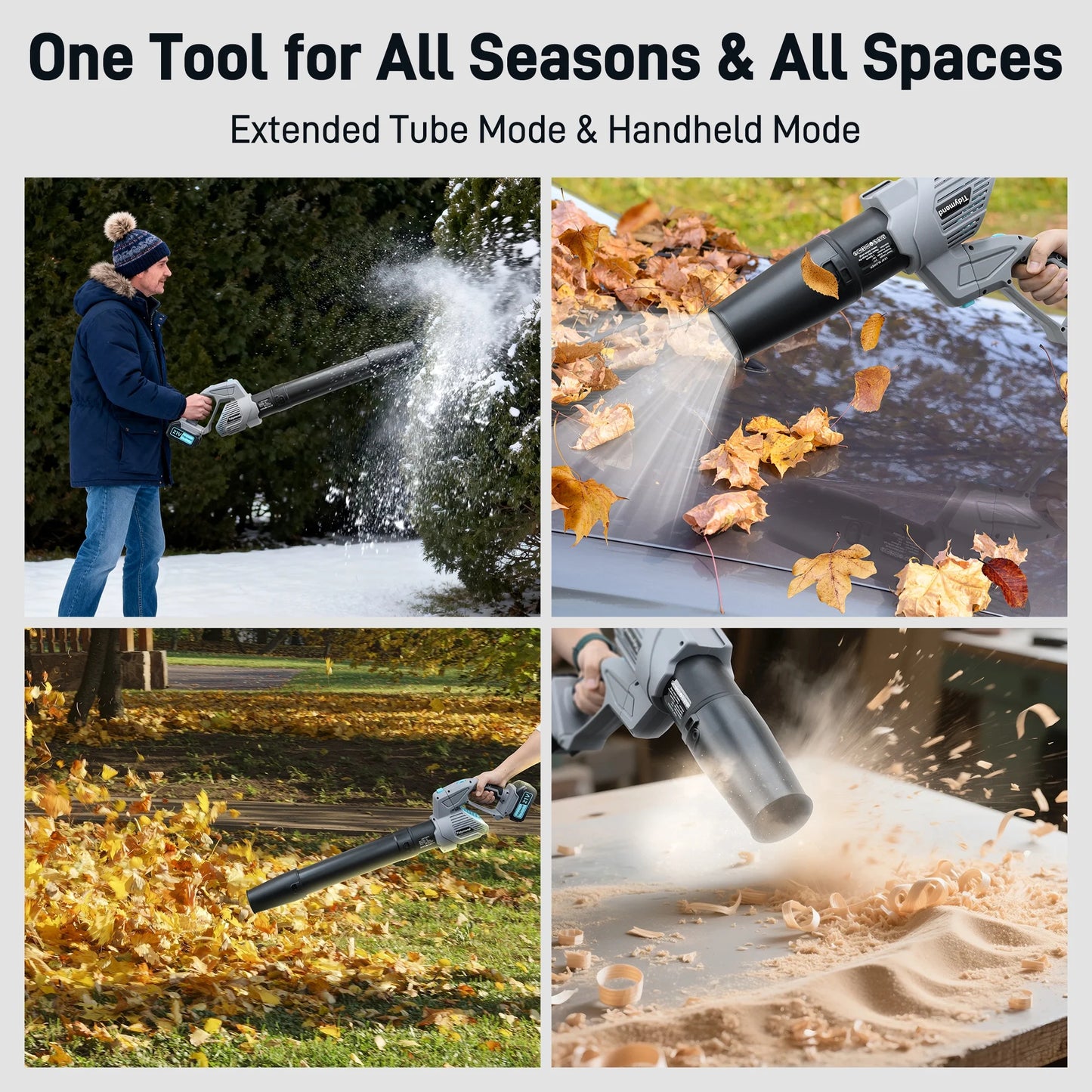 Sentryse Cordless Leaf Blower with Battery and Charger, 330 CFM, 2 x 4.0Ah Batteries, 5 Speeds, Powerful Leaf Blower for Lawn Care, Yard, Patio