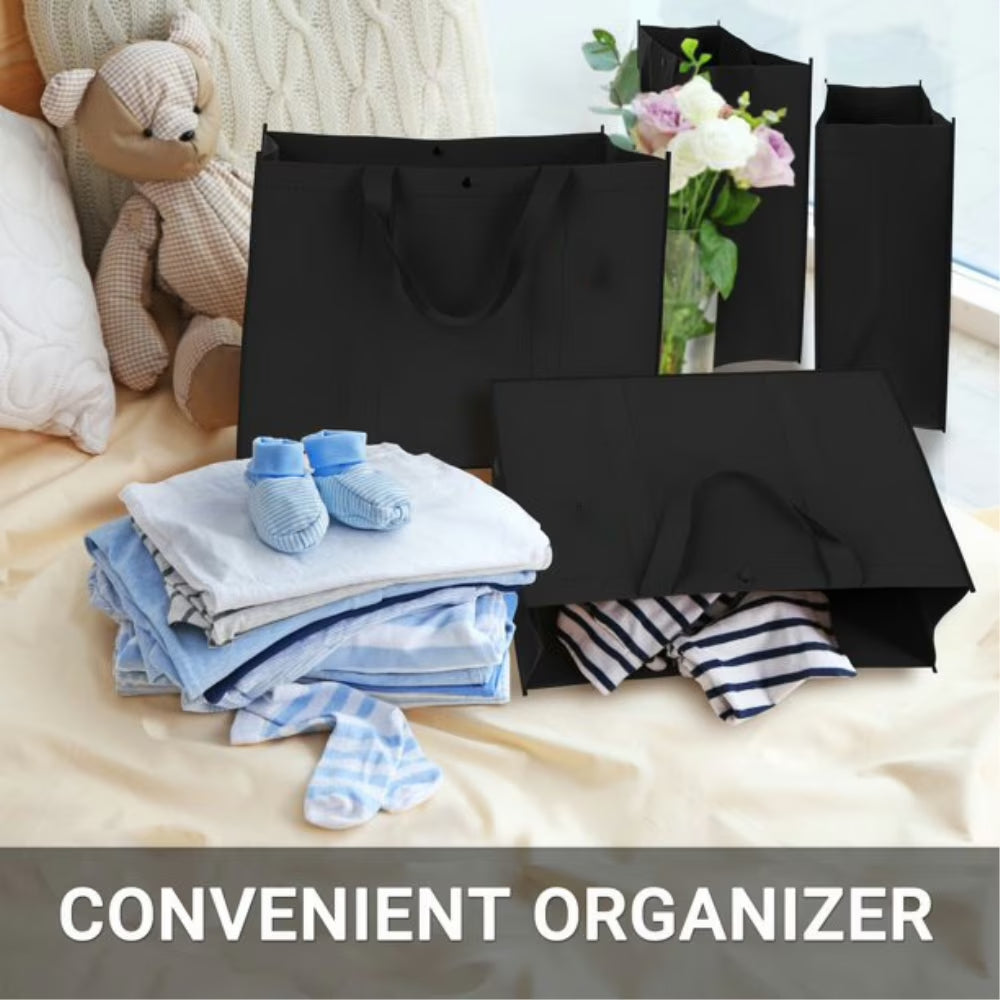 3 Pack Reusable Grocery Bags, Foldable Shopping Cart Bags, Washable Large Storage Reusable Bags, Grocery Tote Bag with Reinforced Handles & Thick Plastic Support Bottom