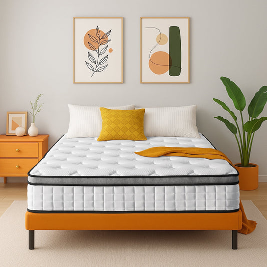 10" Queen Mattress, Euro Top Foam & Pocket Spring Hybrid Mattress in a Box, Plush Comfort, Pressure Relief and Motion Isolation