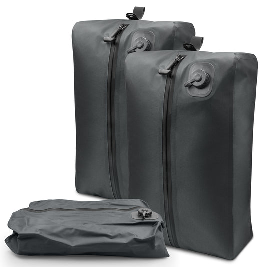 Sentryse 2-Pack Vacuum Bag for Travel, 16L TPU Vacuum Compression Bag for Carry on Suitcases & Backpack, Waterproof, Built-In Electric Pump, Space-Saving Travel Organizer, Black