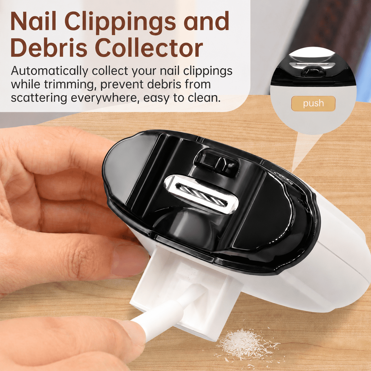 Electric Nail Clipper with Clippings Catcher - 3-Speed Automatic Nail Trimmer with LED Light, Safe for Adults, Seniors, Kids ＆ Babies (White)