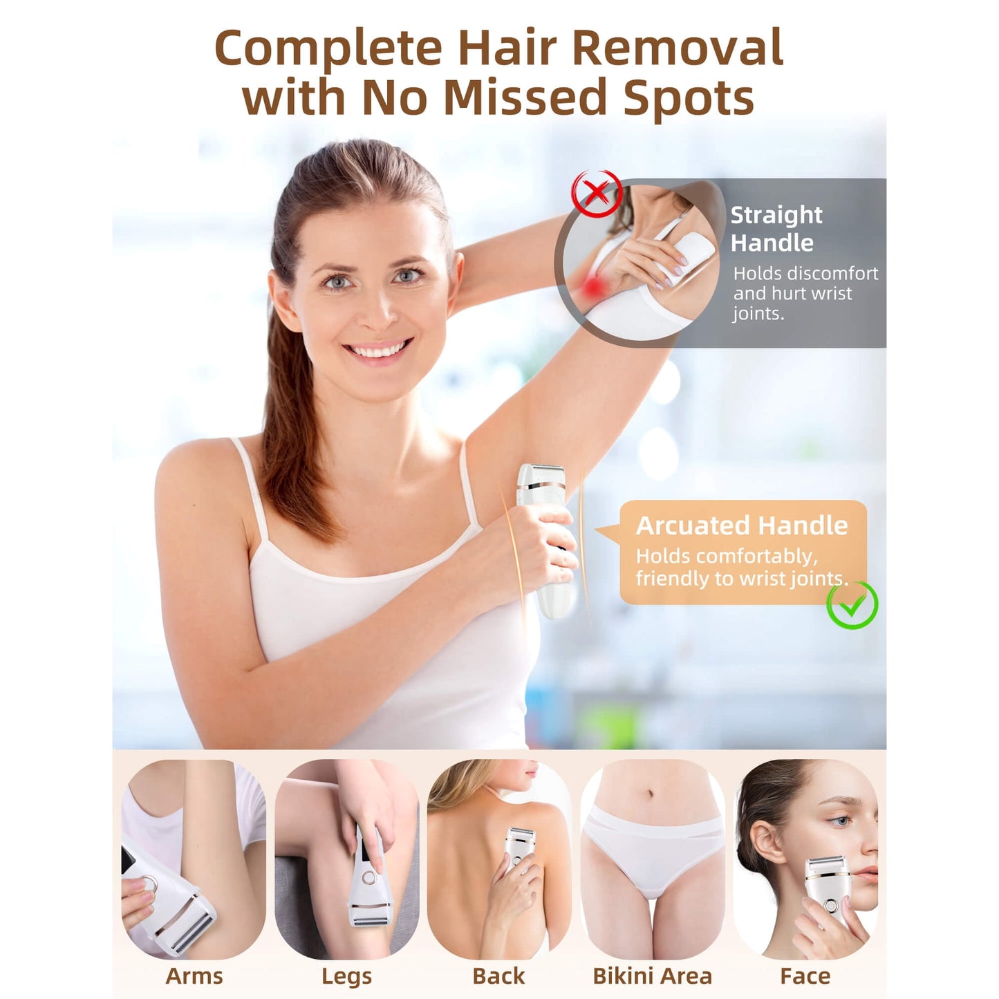 Sentryse Electric Shaver for Women, 3 in 1 Lady Electric Razor Body Hair Remover, Rechargeable Bikini Trimmer for Face Legs Armpit Underarms