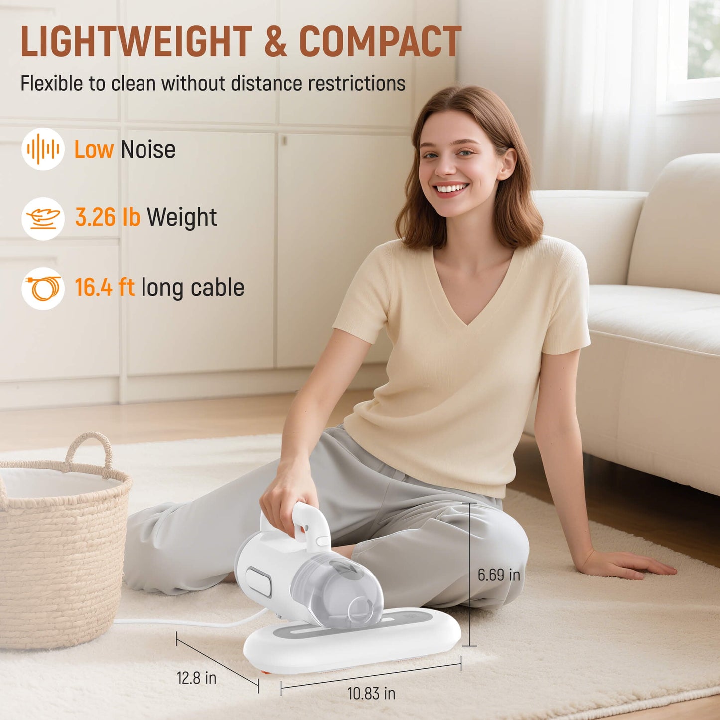 Sentryse 11Kpa Handheld Mattress Vacuum Cleaner, UV Light for Deep Cleaning Bed, Sofa, Couch, Pillow