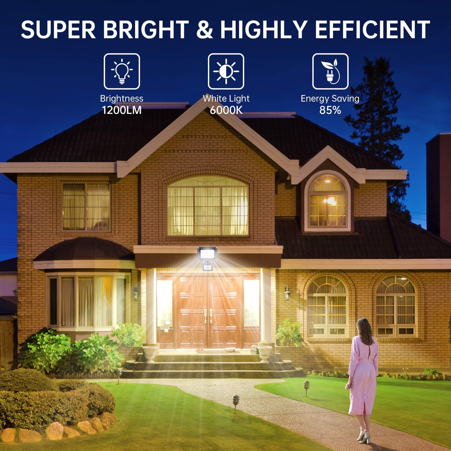 Sentryse Motion Sensor Flood Lights Outdoor, Waterproof LED Security Light for Garage, Yard, Porch