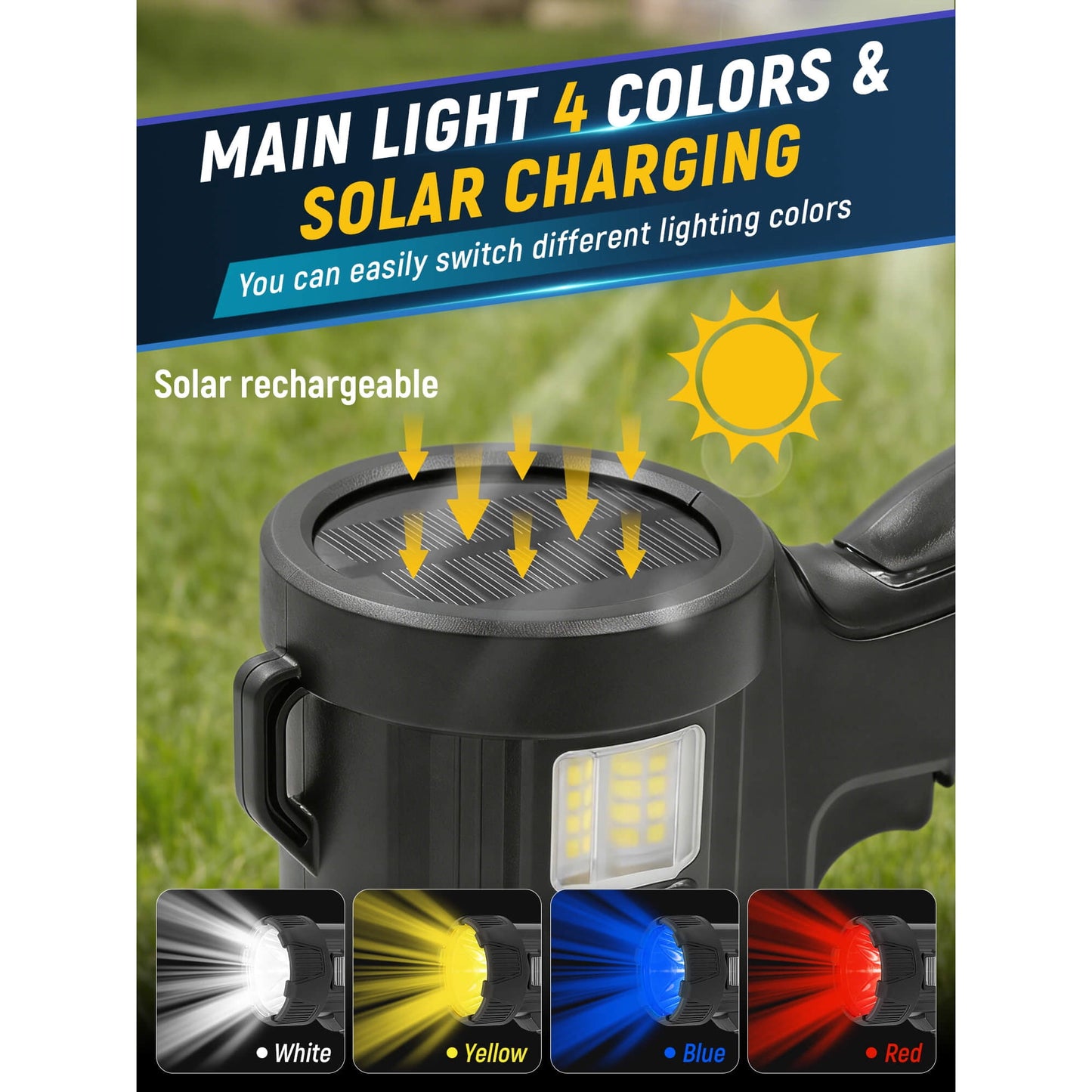 Sentryse Rechargeable Spotlight Flashlight, 99,000 Lumens Super Bright Handheld Spotlight, Long Running Spot Light Searchlight with Solar Panels for Hunting Boating Camping, Black Large