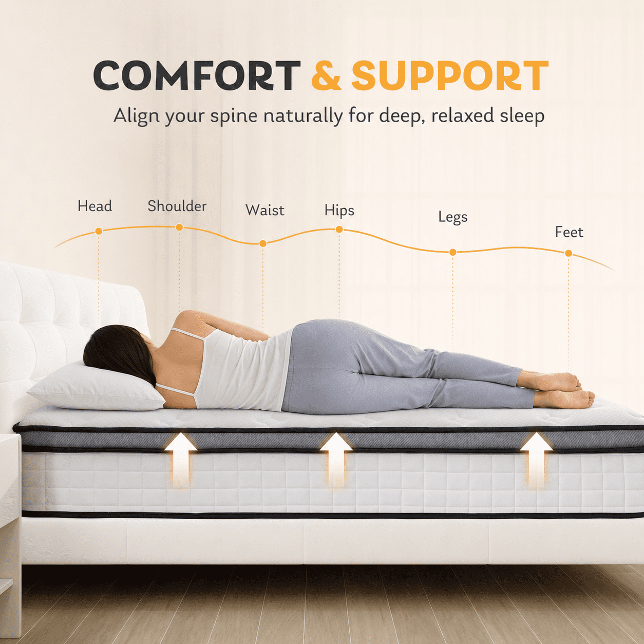 10" Queen Mattress, Euro Top Foam & Pocket Spring Hybrid Mattress in a Box, Plush Comfort, Pressure Relief and Motion Isolation