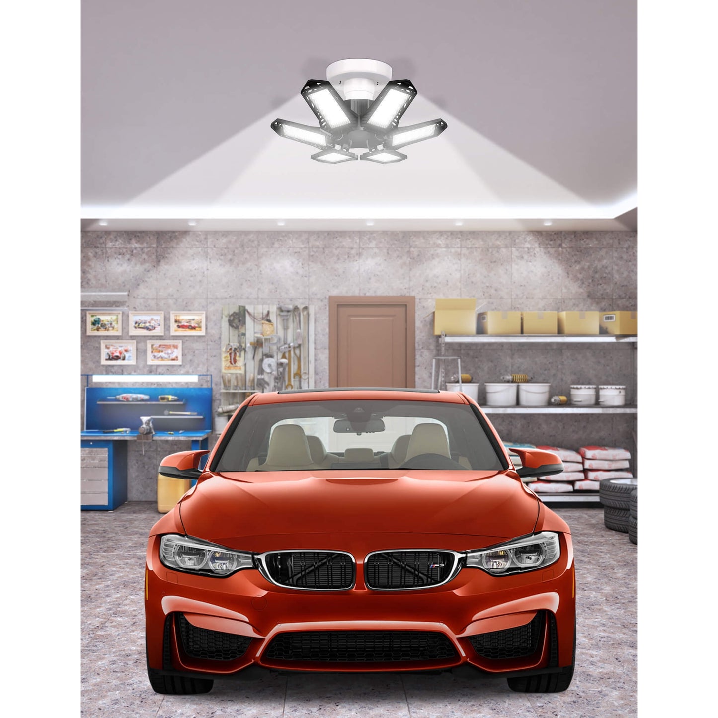 Sentryse LED Garage Lights Bulb 6500K 2200LM, E26/E27 Garage Ceiling Shop Light, 2 Pack
