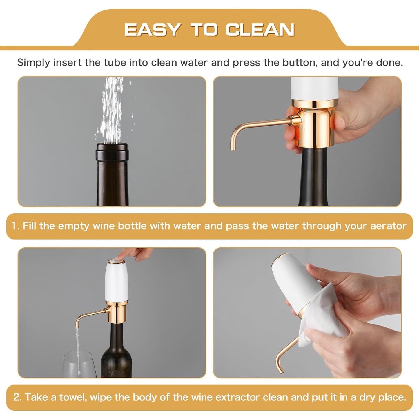 Automatic Wine Aerator Pourer Electric Smart Decanter, Dispenser Rechargeable with Micro USB Cable