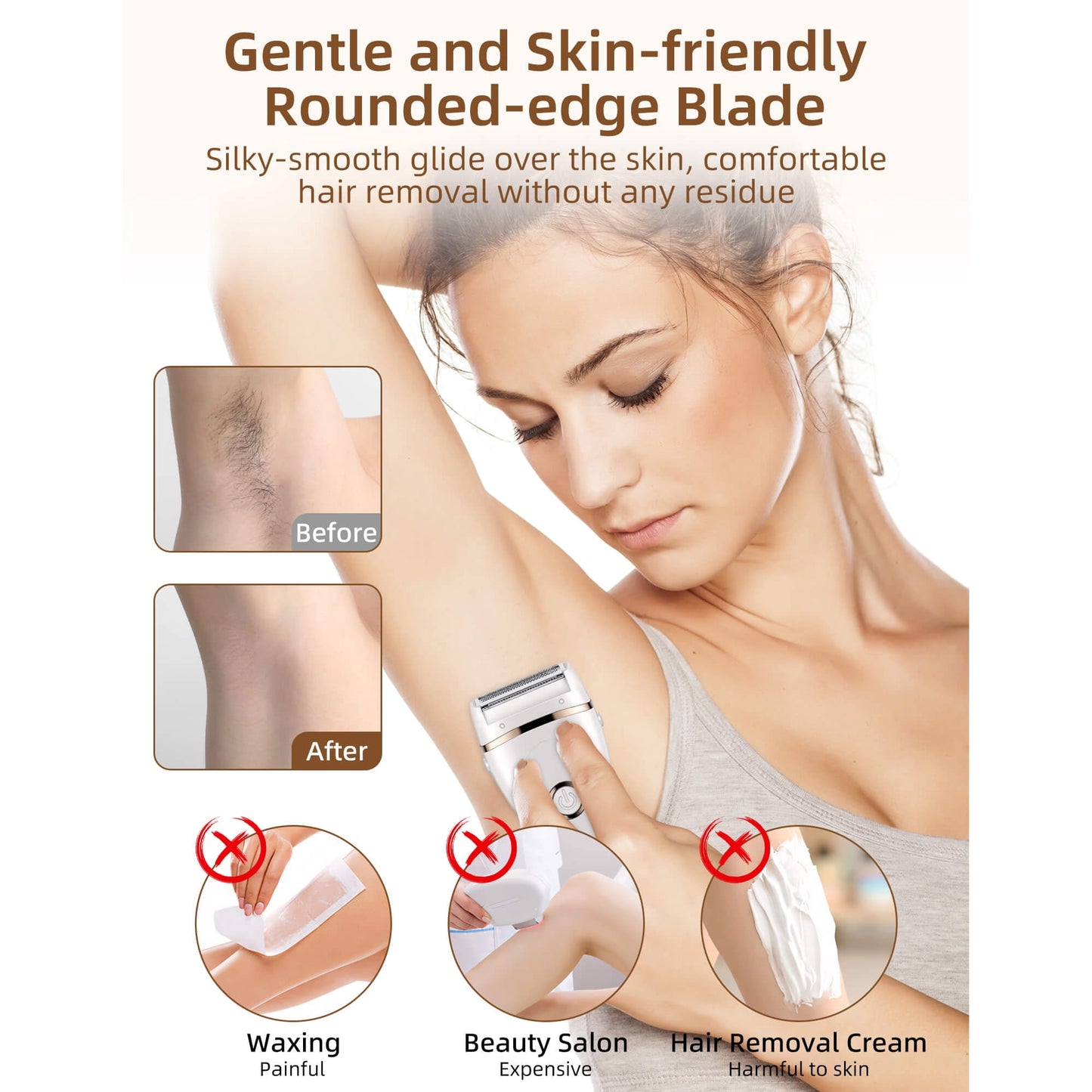 Sentryse Electric Shaver for Women, 3 in 1 Lady Electric Razor Body Hair Remover, Rechargeable Bikini Trimmer for Face Legs Armpit Underarms