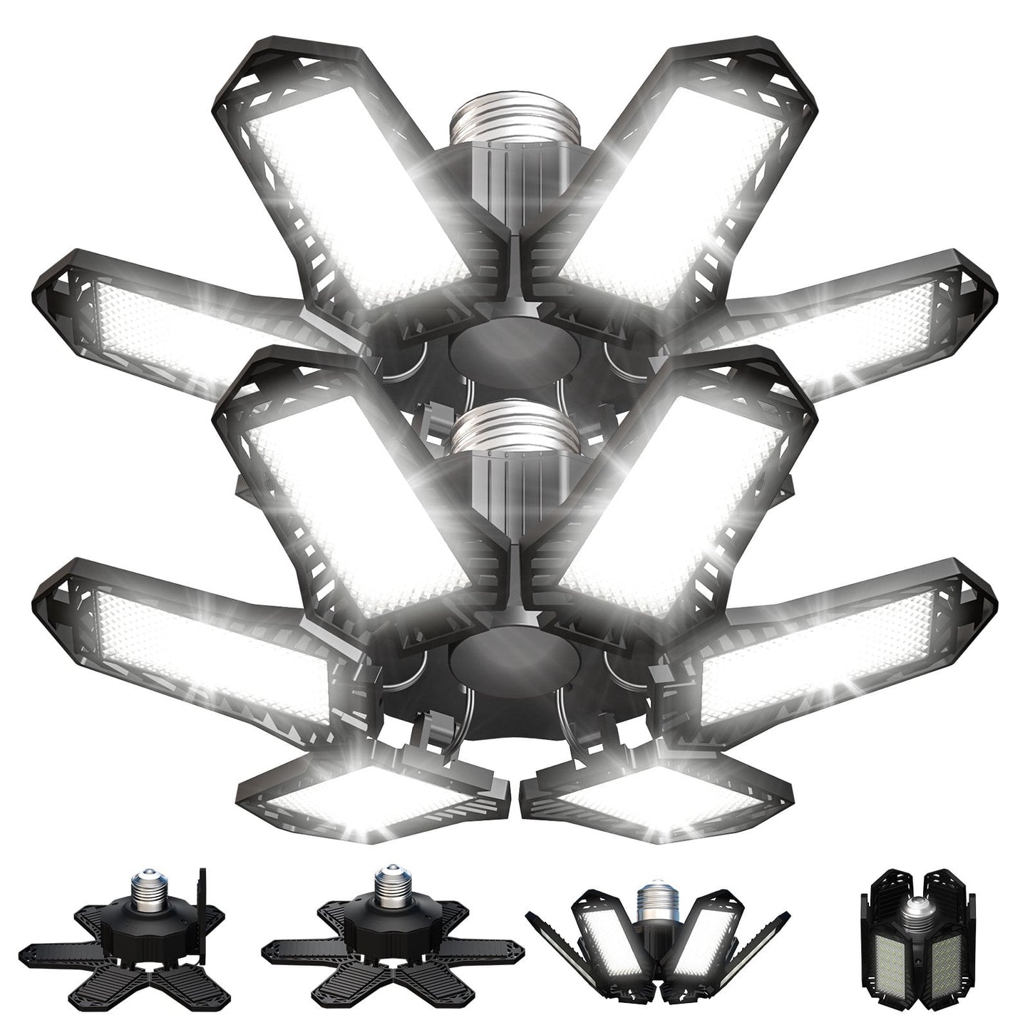 Sentryse LED Garage Lights Bulb 6500K 2200LM, E26/E27 Garage Ceiling Shop Light, 2 Pack