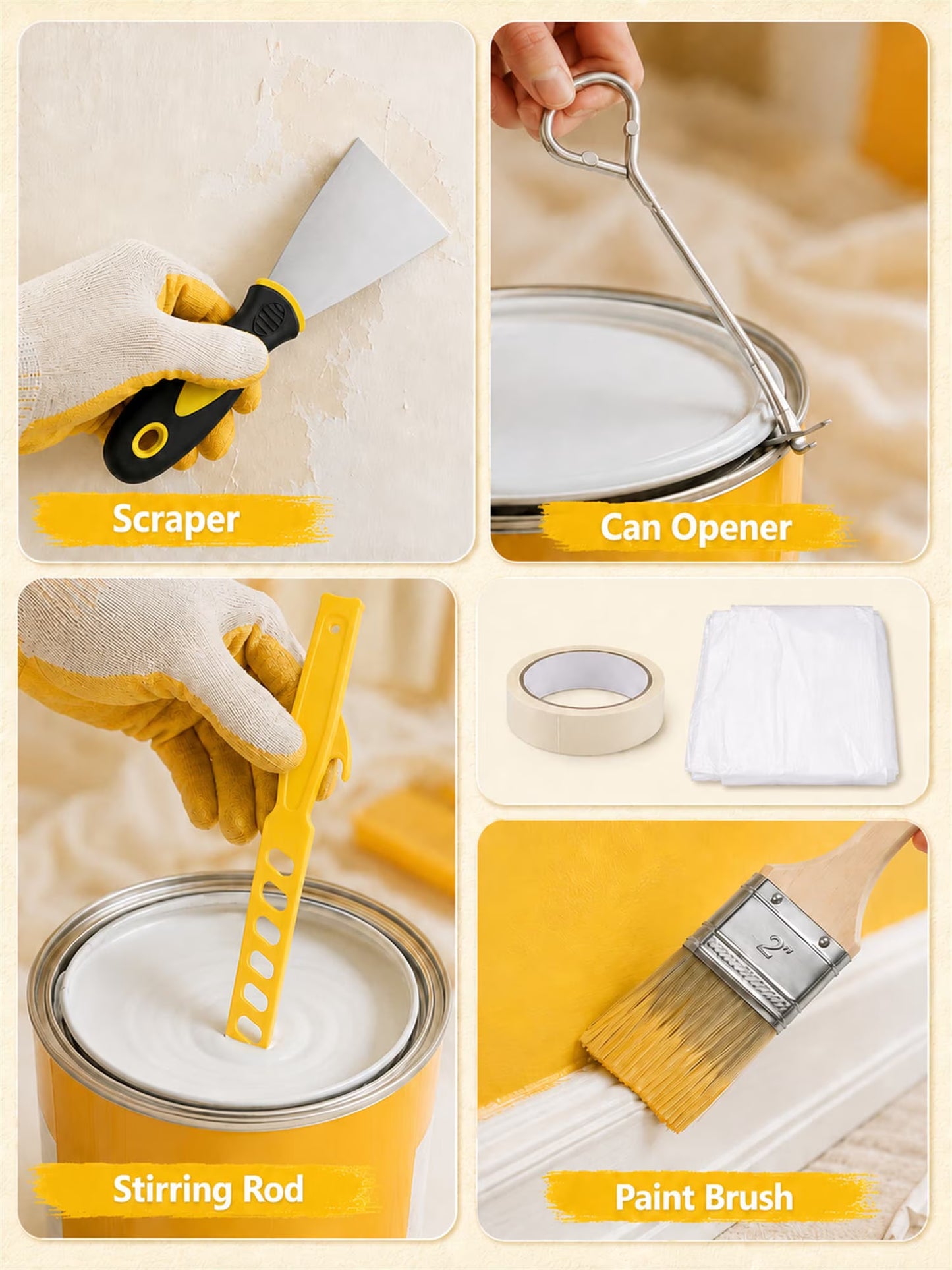 Sentryse Paint Roller Kit with Extension Pole, 4" & 9" Paint Rollers, 19 Pcs Paint Brushes for Walls