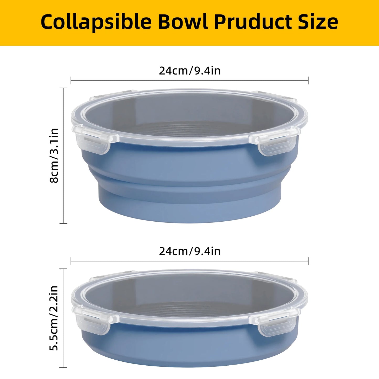 Sentryse Collapsible Batter Bowl, Mess Free Breading Shaker, Silicone Mixing Bowls with Lids, Fry Fish Chicken Onion Rings