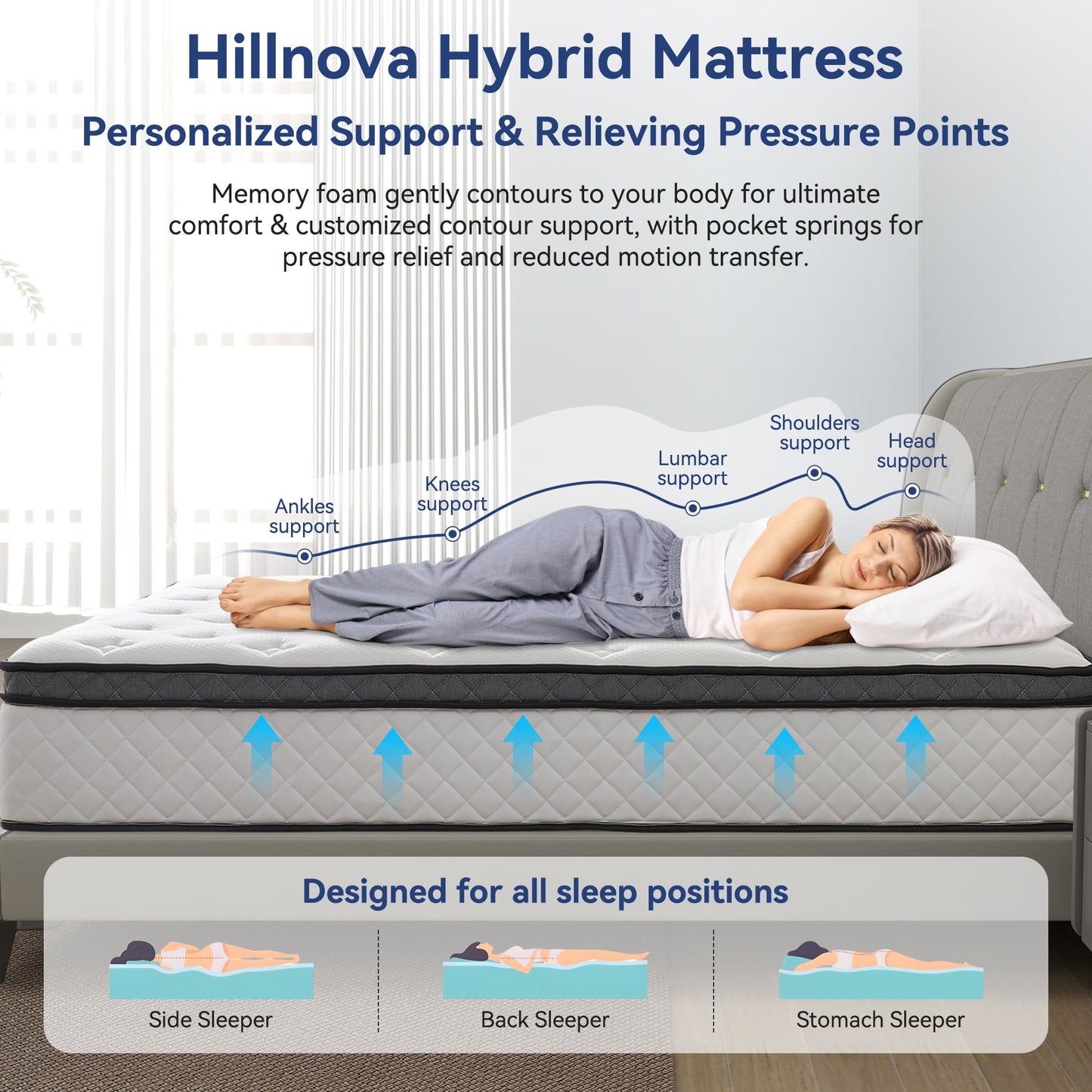 10" Hybrid Mattress in a Box, Adult, King