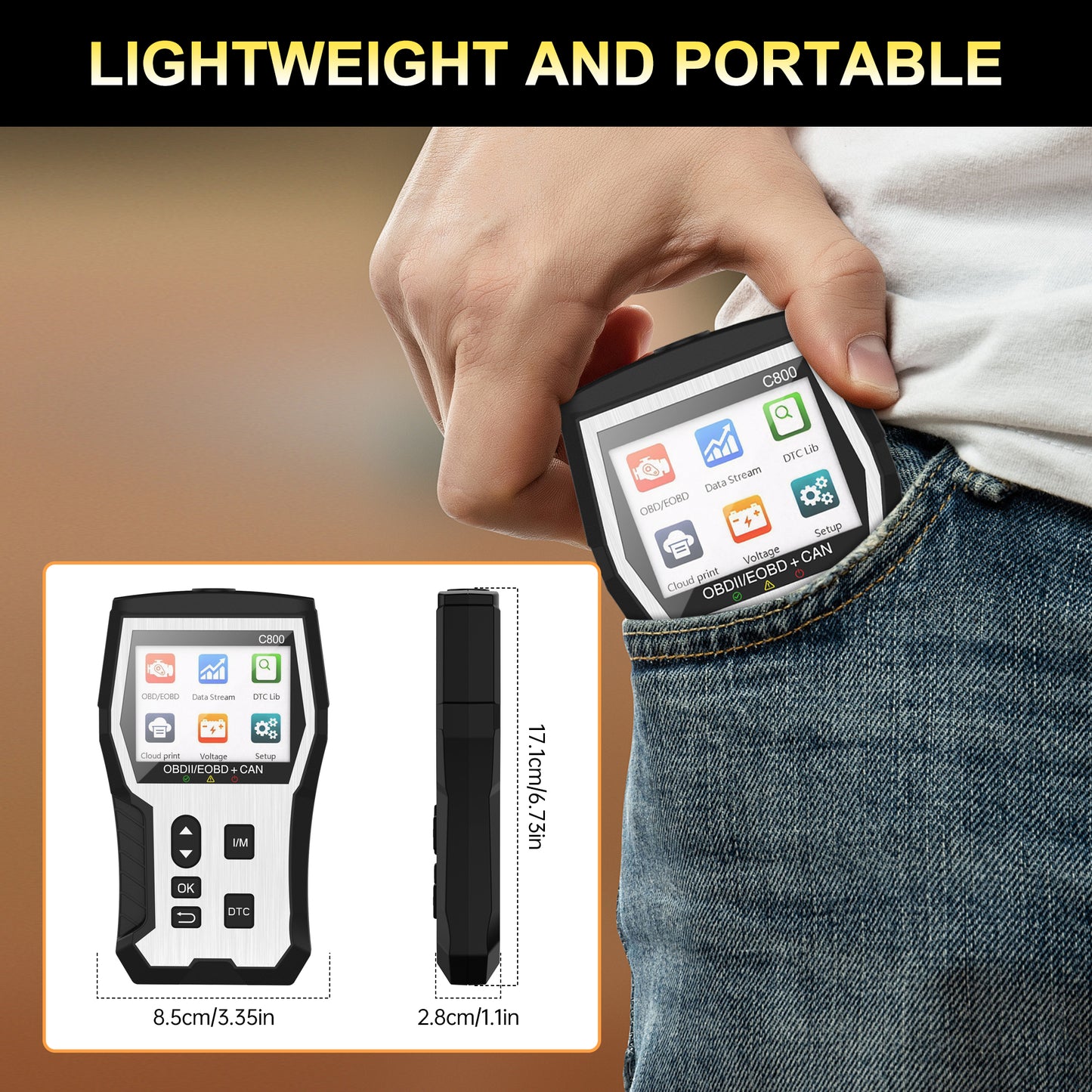 Tidymend OBD2 Scanner Diagnostic Tool, Code Reader for Cars and Trucks with Cloud Printed, Check Engine Car Code Reader for All Post-1996