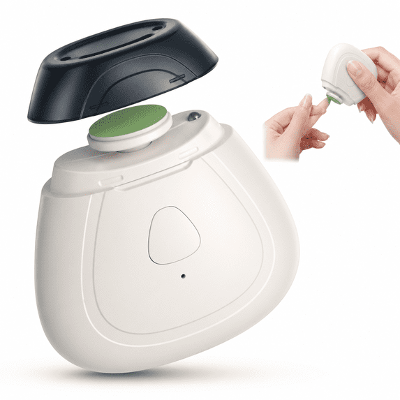 Baby Electric Nail Trimmer with LED Light, 3-Speed Automatic Baby Nail File, Safe for Babies Over 3 Months Old (White)