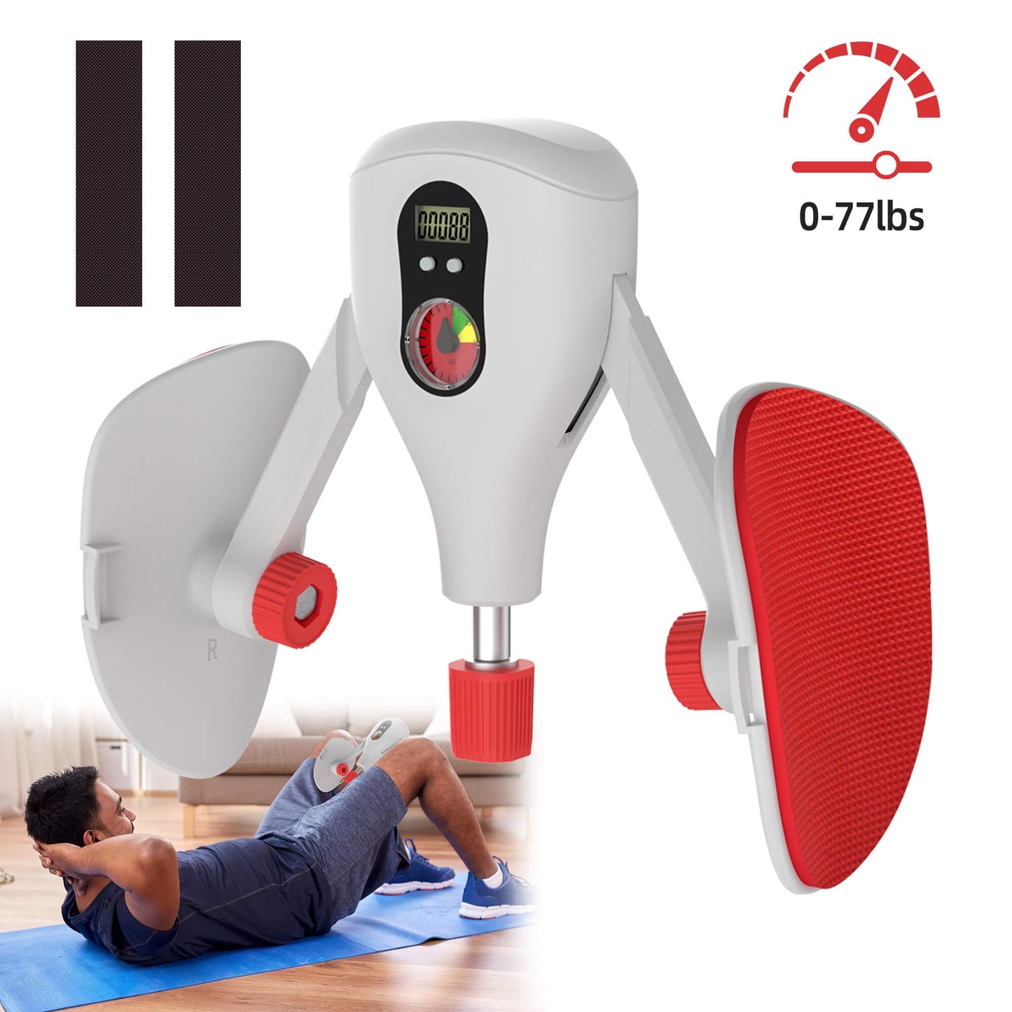 Sentryse Thigh Master 0-77 lbs Adjustable Resistance, Kegel Exerciser Pelvic Floor Muscle with Fixed Leg Straps, Inner Thigh Exerciser for Women Men, Gray