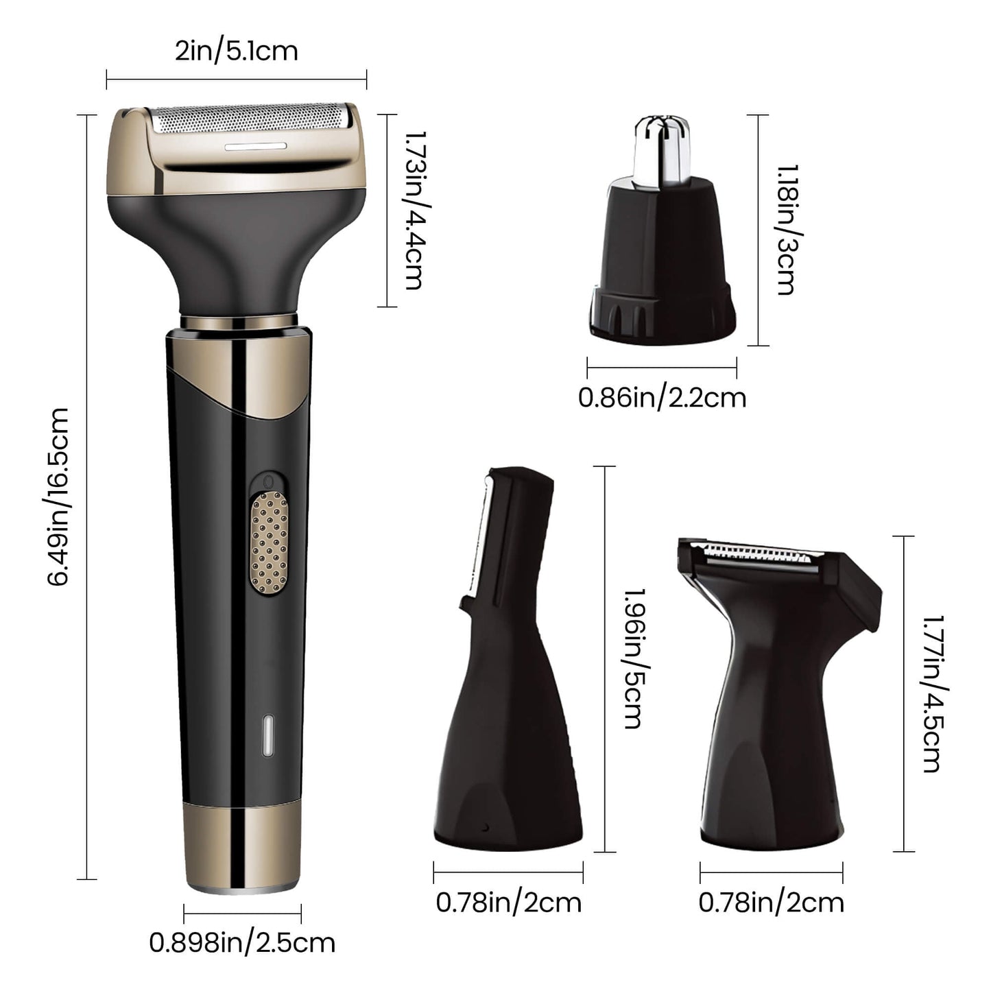 Sentryse Nose Hair Trimmer, 4 in 1 Electric Razor for Men, Cordless Waterproof Ear and Nose Hair Trimmer