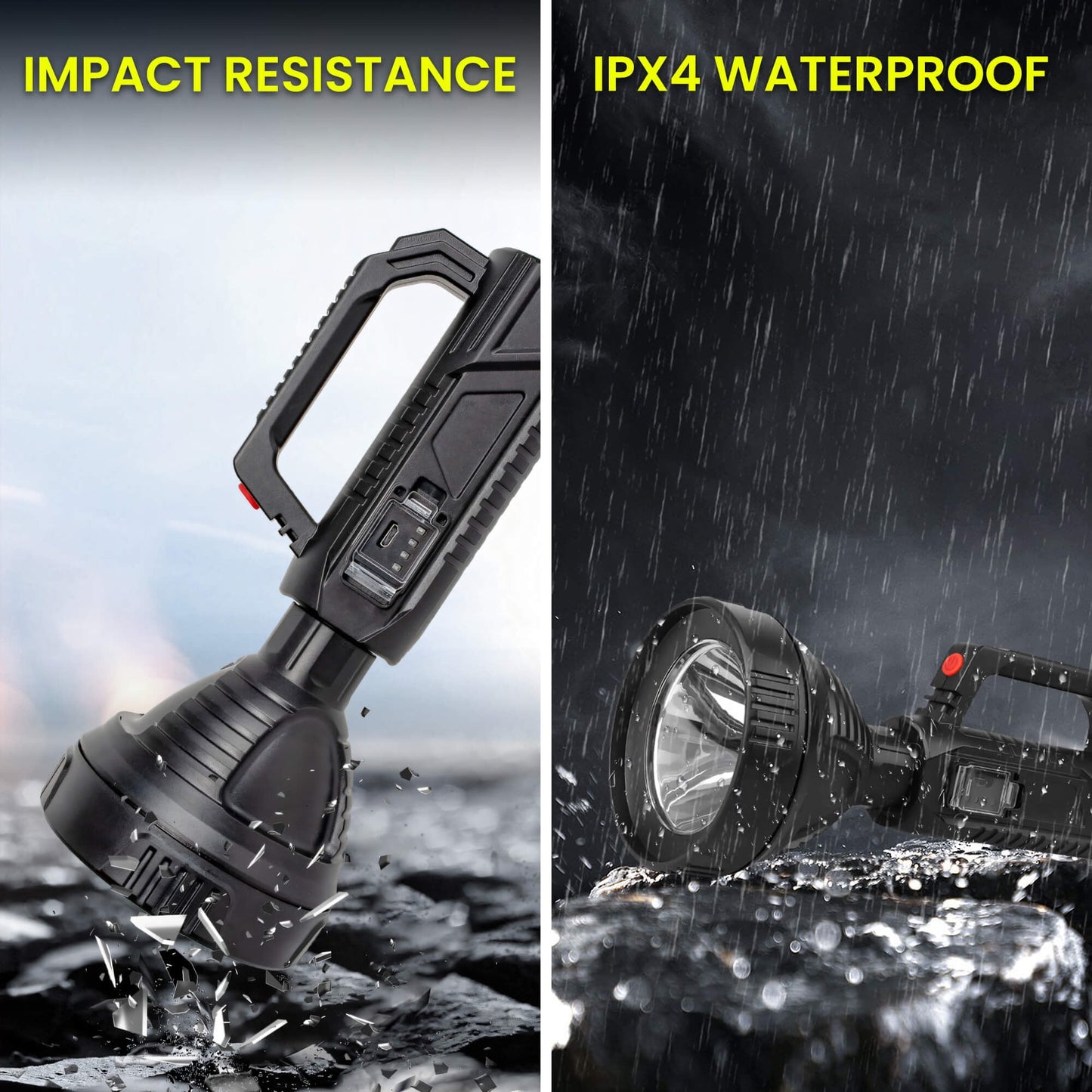 LED Flashlight Rechargeable, 50000 Lumens Super Bright Flashlights, Big Beam Long-Range Spotlight Flashlight, Waterproof Torch Light for Camping, Fishing, Hunting, Hiking, Patrol