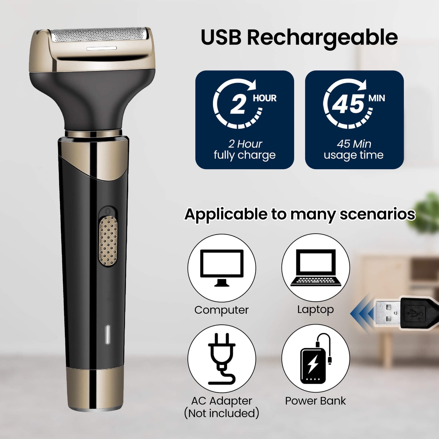 Sentryse Nose Hair Trimmer, 4 in 1 Electric Razor for Men, Cordless Waterproof Ear and Nose Hair Trimmer