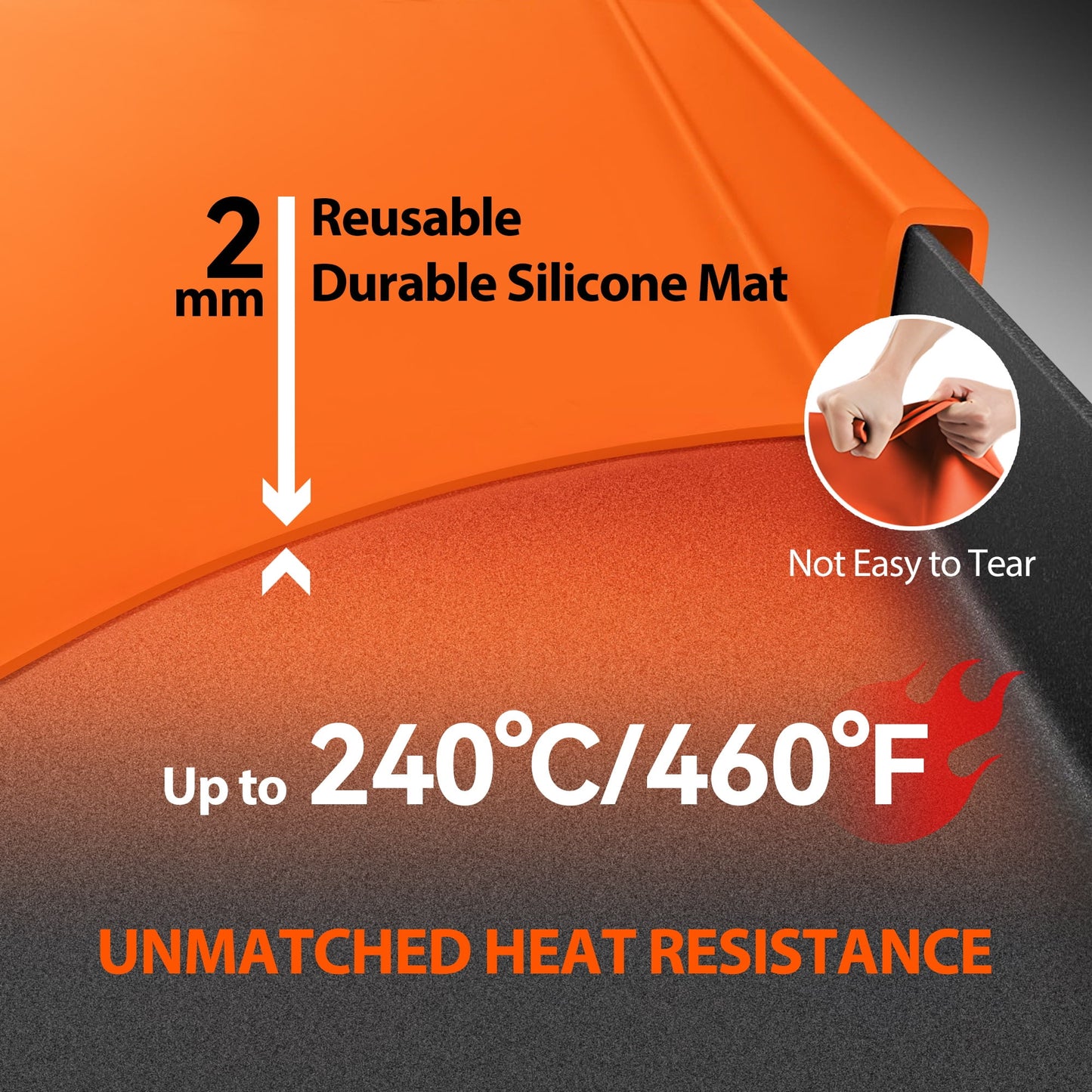 36" Full-Edge Protective Griddle Mat for Blackstone, Food-Grade Silicone Griddle Cover, Blackstone Griddle Accessories, Orange