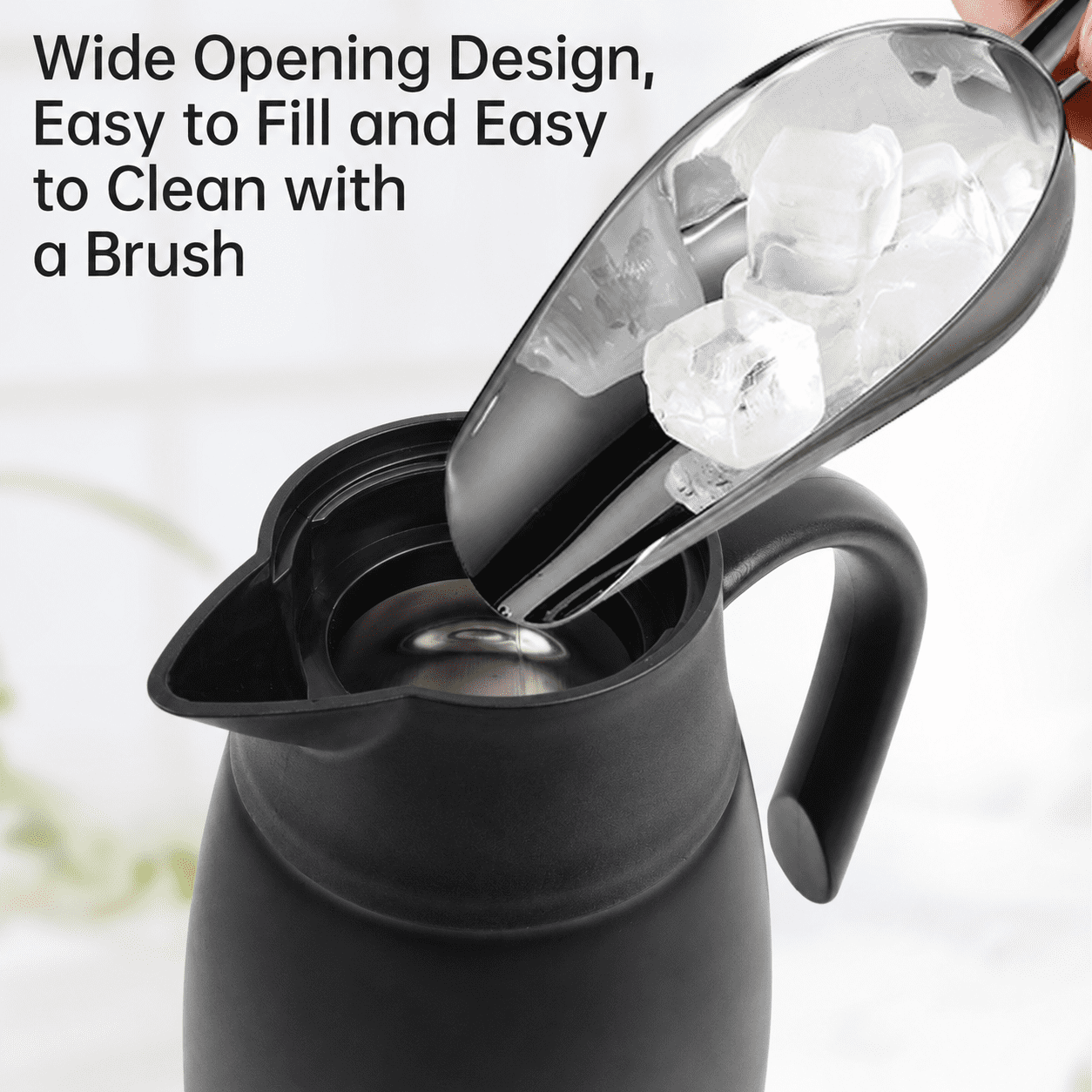 68oz Thermal Coffee Carafe, Stainless Steel Vacuum Insulated Coffee Thermos for Hot and Cold Beverage (Black)