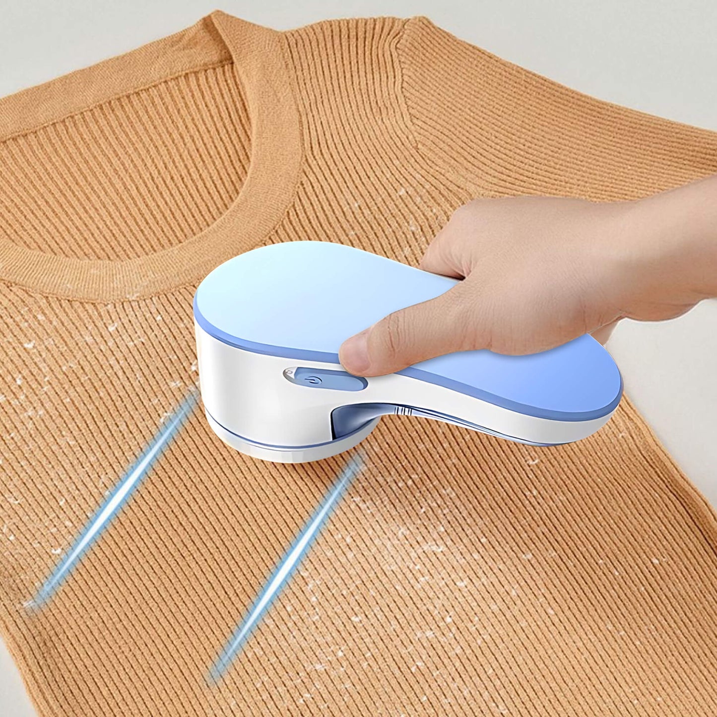 Sentryse Fabric Shaver, Lint Remover Rechargeable, Electric Portable Sweater Defuzzer with 2 Spare Blades, Blue