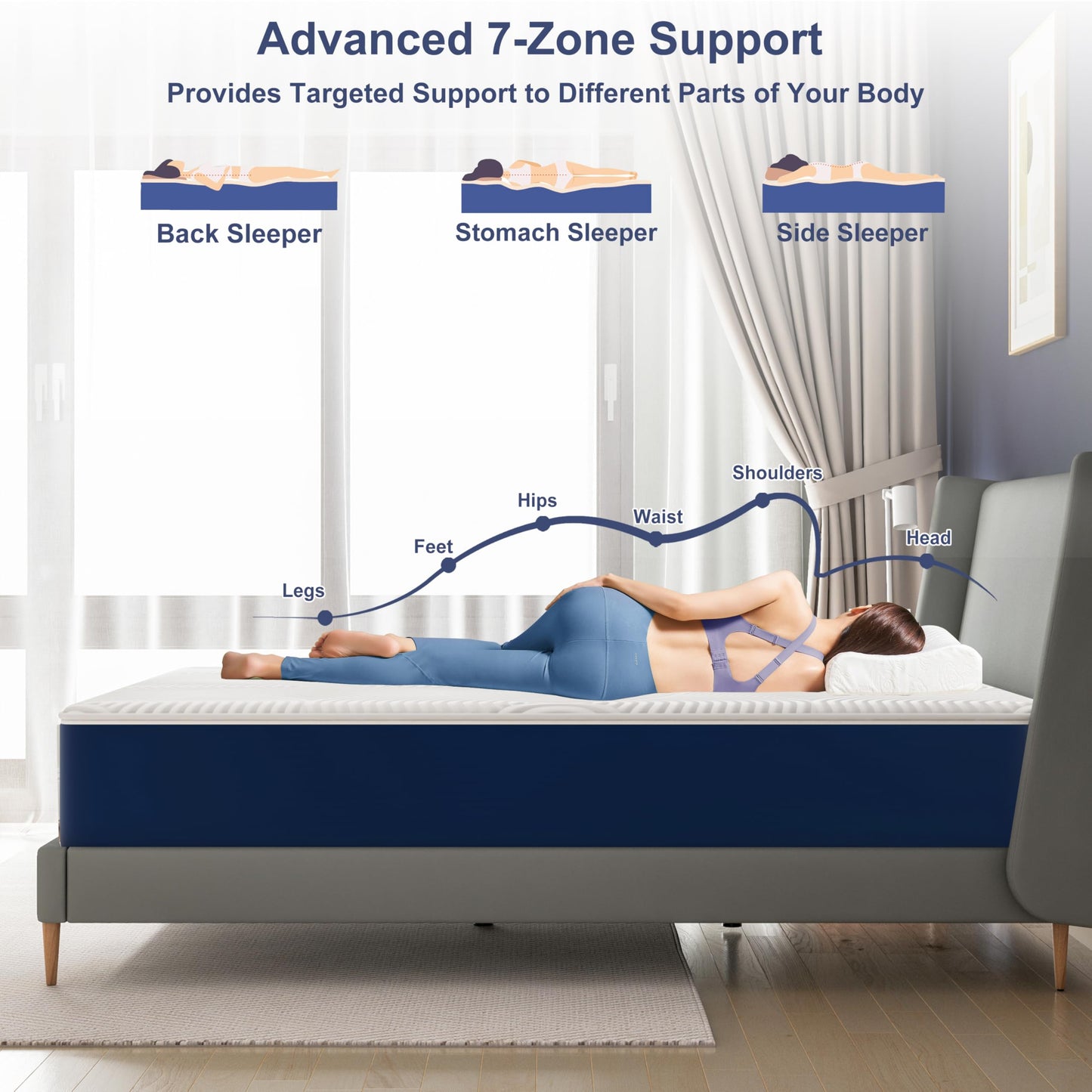 12 Inch Queen Mattress,Queen Size Mattress with Washable Zipper Cover