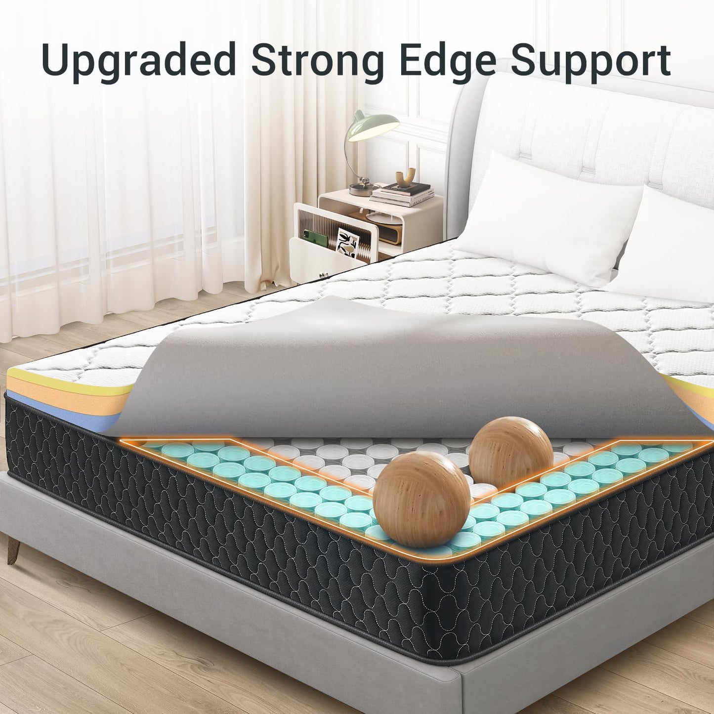 Queen Size Mattress,Memory Foam Hybird Mattress in a Box